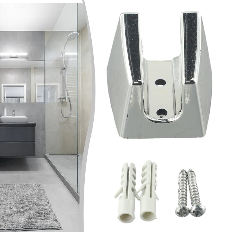 Adjustable Bathroom Shower Holder Head Chrome Wall Mount Bracket Silver Hand Shower Holder Suction Cup Holder Stable Rotation