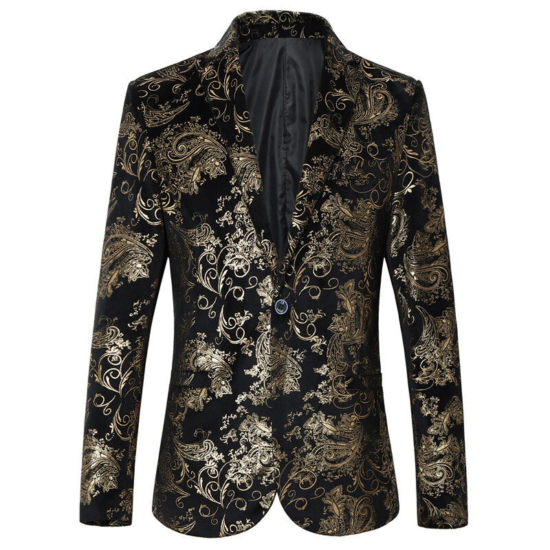 2024 Fashion New Men's Casual Boutique Business Bronzing Design Evening Dress Suit / Male Slim Fit Blazers Jacket Coat