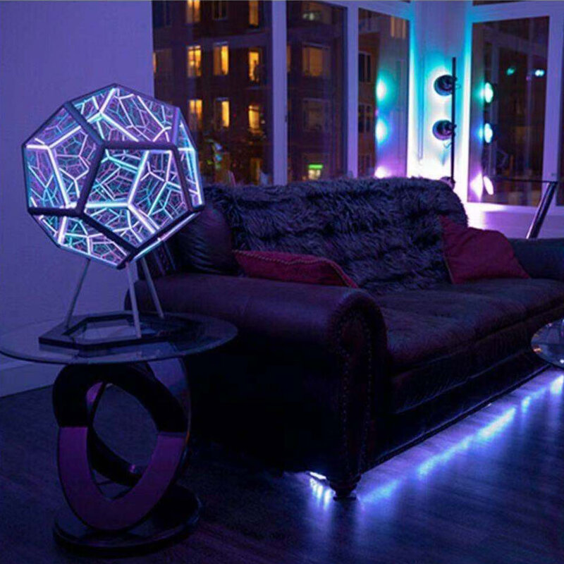 Veilleuse Extron Dodécaèdre 3D créative, décoration de Noël, lampe de nuit d'art de document cool, lumières, replLight, 2022