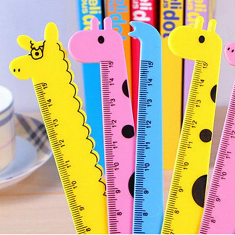 Cute Cartoon Giraffe Animal Plastic Ruler Kids Student School Stationery Gift School Supplies Planner Accessories Student Prize