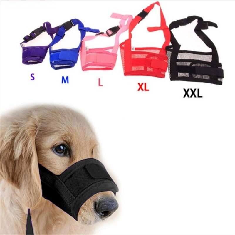 Muselière anti-aboiement pour petits et grands chiens, maille réglable, bouche respirante pour animaux de compagnie, sangles en nylon, accessoires pour chiens