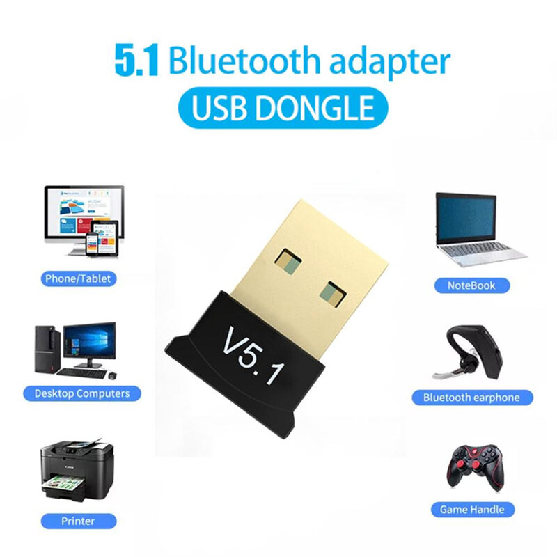 Adaptador inalámbrico USB Bluetooth 5,3, transmisor de música, receptor Adaptador para ordenador, PC, portátil, auriculares, Mini emisor