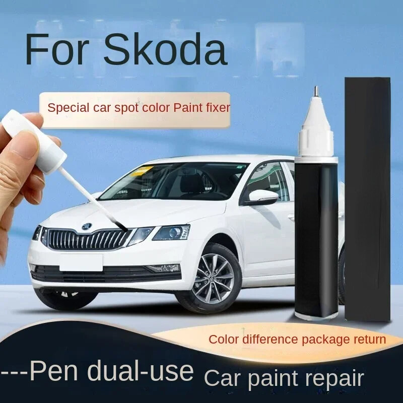 Cocok untuk perbaikan cat Skoda untuk goresan Octavia Rapid RS Superb Kamiq Rapid Kodiaq pena touch-up spidol cat cepat putih