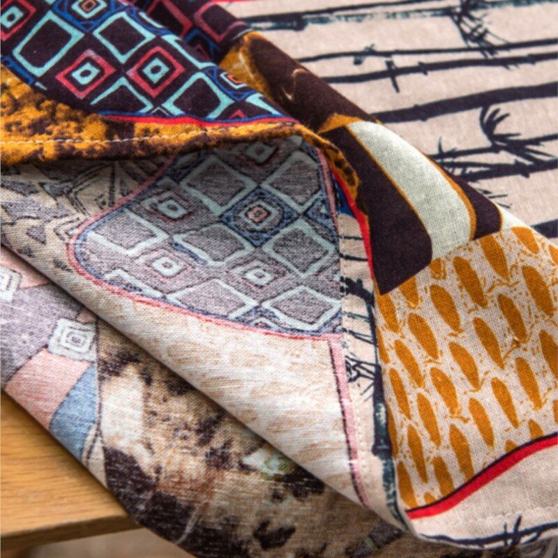 Etniczne Studio sztuki kawiarni abstrakcyjne południowo-wschodniej Azji tkanina Retro odzież lniana bawełny