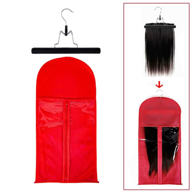 2X do przedłużania włosów torba do przechowywania wodoodporna do do wykorzystania w salonie domowego z czerwonym wieszakiem