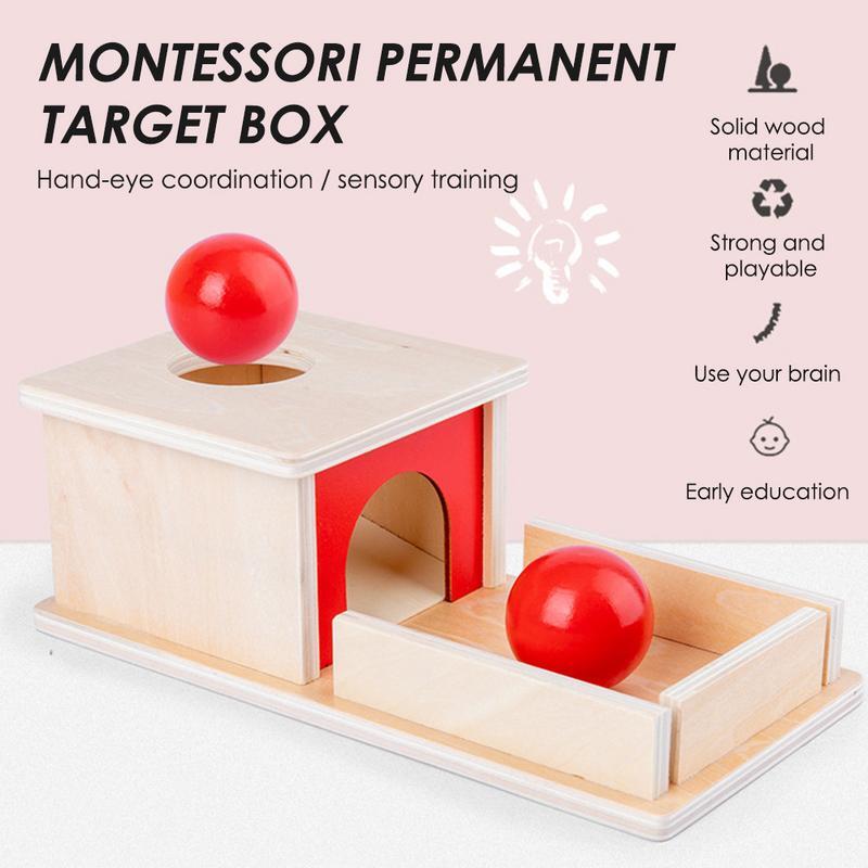 Object Permanence Box Coin Ball Textile Drum Drawer  Montessori Ball Toy  Toddler Sensory Fine Motor Skills Developmental Toys