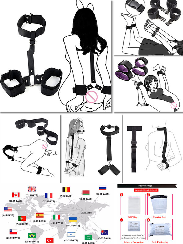 Kit de bondage BDSM pour couples, fétiche de retenue, 7.0 jouets sexuels pour femmes, colliers de bandage, menottes obéissance, maître, jeu pour adultes