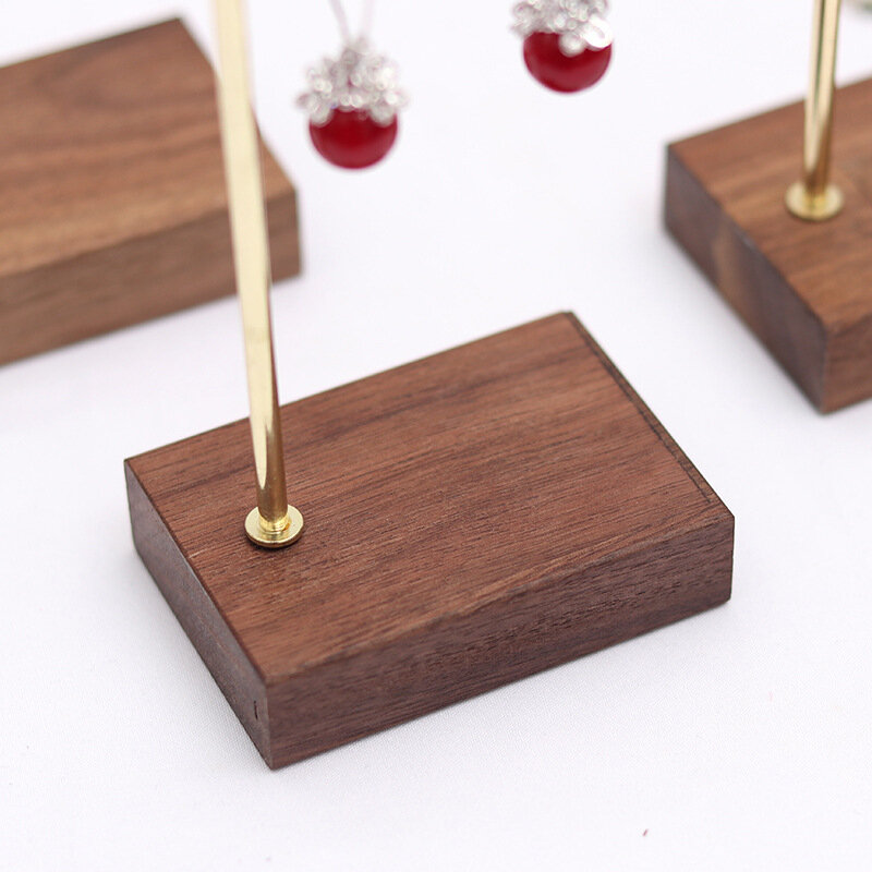 De madeira dangle brinco stand titular, hoop brinco exibe para a venda de jóias, mini bronze brinco cabide