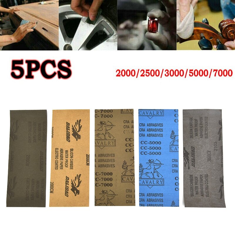 Schleifpapier Schleifpapier wasserdicht 5 stücke Schleif werkzeug für Holz Metall Polieren Wasser/trocken 2000/2500/3000/5000/7000 Körnung neue Marke