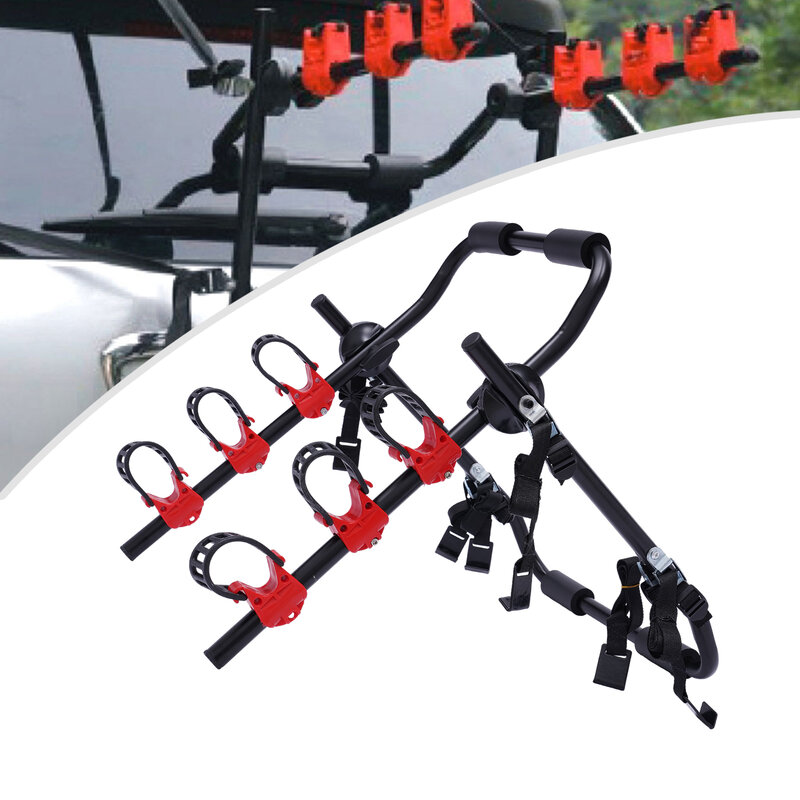 3-Bike Trunk Mount Rack Bicycle Carrier Sturdy + Suspension Hatchback for Partially SUV Sedan Minivan For Car Trunk Mount