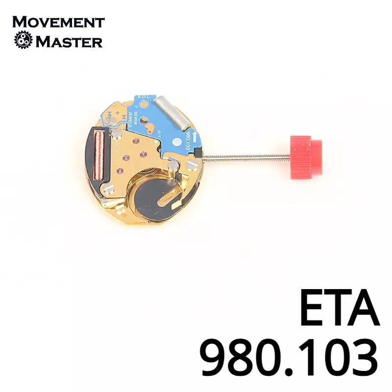 Nowy szwajcarski oryginalny ETA 980.103 ruch 980103 zegarek z mechanizmem kwarcowym akcesoria ruchowe