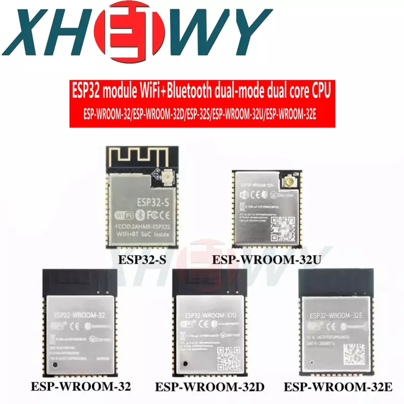 ESP32โมดูล ESP-WROOM-32U/32D/32E ESP-32S ซีพียูแกนคู่ Wi-Fi บลูทูธ