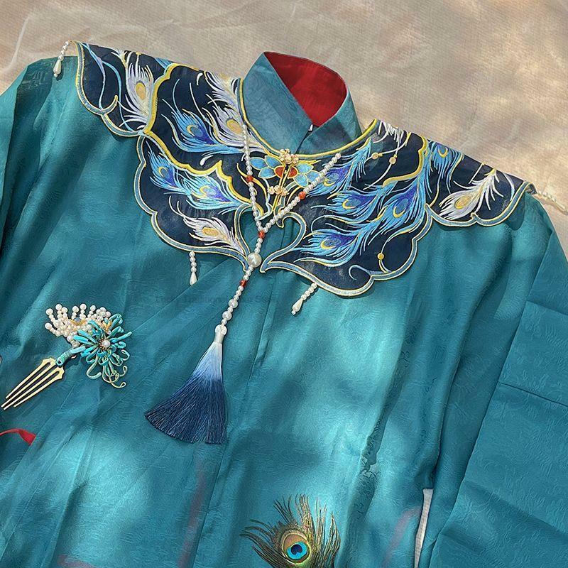 Pakaian Hanfu Dinasti Ming tradisional Tiongkok syal Aksesori bordir indah selendang Cosplay Oriental pakaian syal Hanfu P1