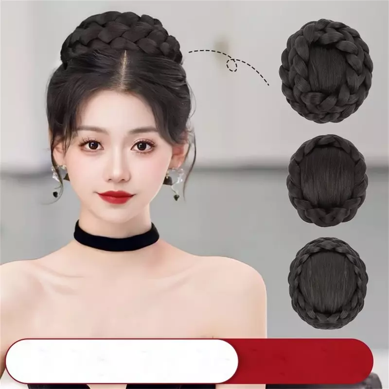Gentle Straight Donut Chignon Hairpieces Synthetic Elastic Chignon Fluffy Messy Scrunchies Hair Bun For Women