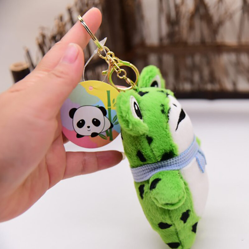 Cute Cartoon Frog Plush Keychain para crianças, pingente de saco recheado macio criativo, brinquedos infantis lindos animais kawaii, presente de Natal