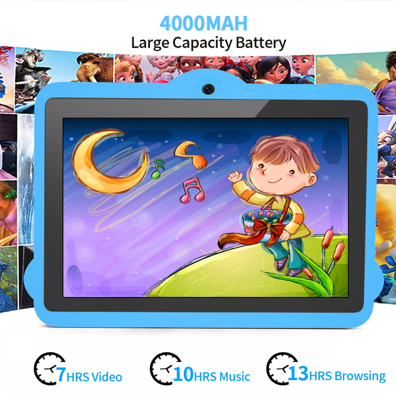 Tablet K1 7 inci RAM 4GB ROM 64GB, tablet layar tampilan hadiah anak-anak 1024*600 PC asli