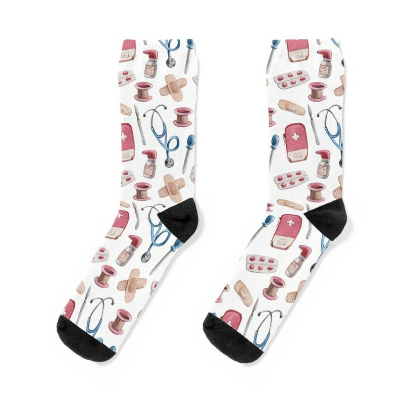 Hospital Medical pattern Gift for nurses and doctors Socks Men's Novelties Toe sports Socks For Man Women's