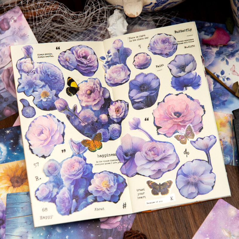 Flores coloridas série papel memorando pad, decoração criativa, DIY, 6 pacotes por lote