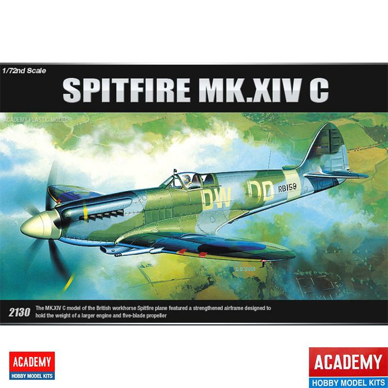 Academy-Kit de modelo de avión de combate Spitfire MK.XIVC, modelo de plástico, 12484, 1/72