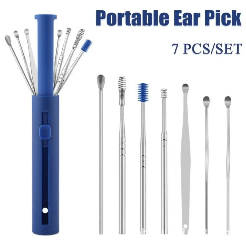 Spiral Portable Massage Earwax Cleanning Ear Curette Kit Ear Wax Pickers Ear Care Tool Ear Spoones
