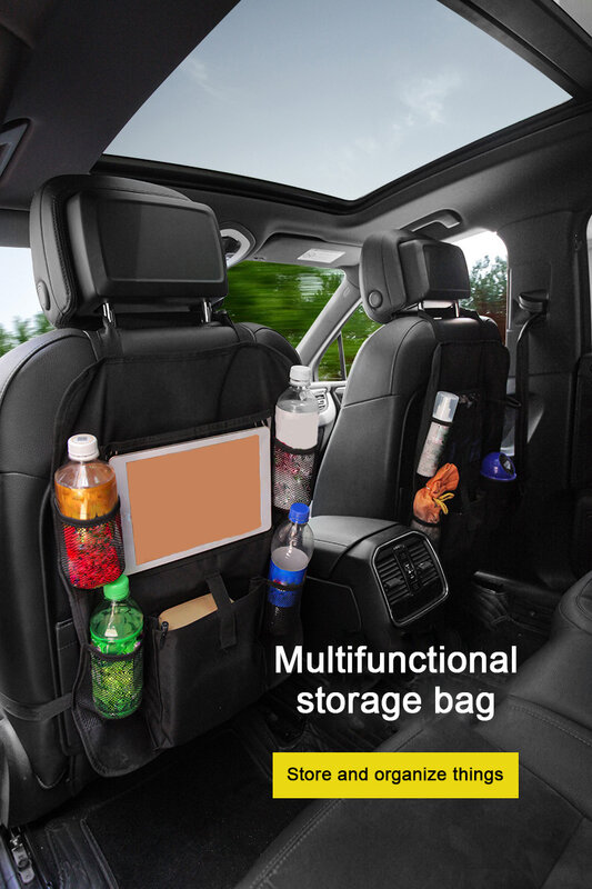 Car Storage Bag Fashion Thick Oxford Cloth Anti-kick Seat Back Bag Large Capacity Items Storage Waterproof Bag  Multi-functional