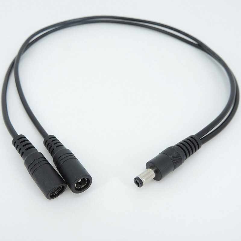 DC 전원 분배기 어댑터 케이블 커넥터 플러그 연장, CCTV LED 스트립 조명용, 5.5mm x 2.1mm E1, 12V 2A, 2 웨이 1 수 2 암