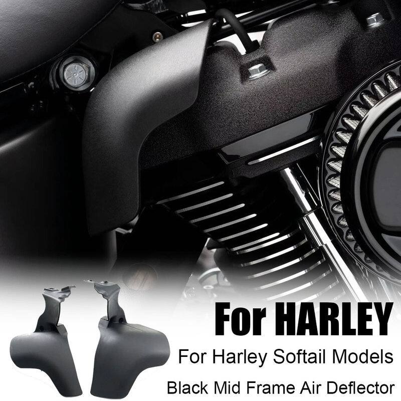 أغطية ألواح حرارية منحرفة هوائية سوداء متوسطة الإطار ، ملحقات دراجة نارية هارلي سوفتيل لنماذج-من من
