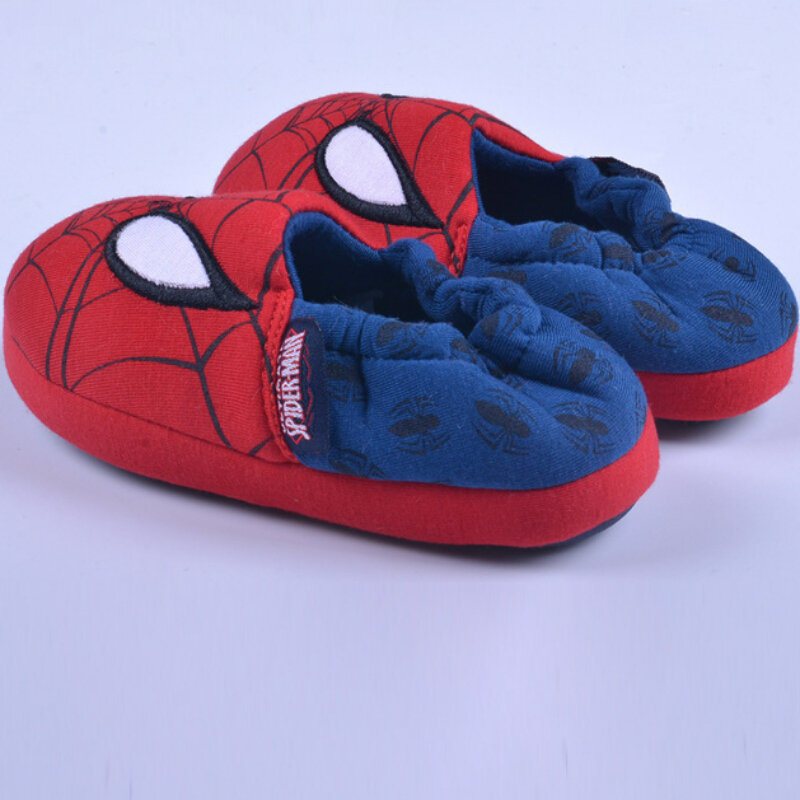 รองเท้ารองเท้าใส่ในบ้านลายการ์ตูนผ้าฝ้ายกันลื่นสำหรับเด็ก, รองเท้าแตะใส่เดินในบ้านในร่มรองเท้าระบายอากาศสีแดง