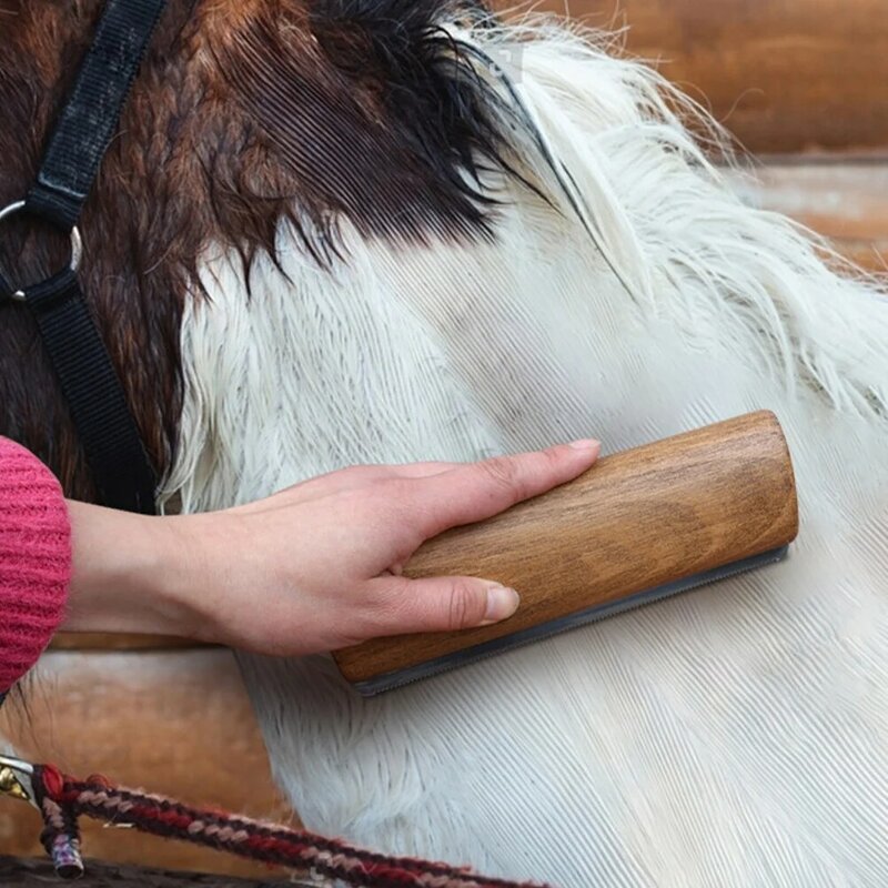 Horse Sweater Cleaning Tool Hair Metal Brush Dog Grooming Comb Wooden Bridegroom Scraper