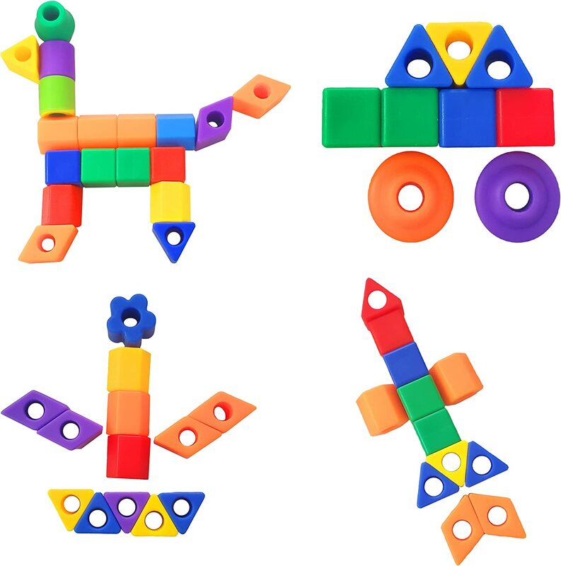 Grânulos criativos para crianças, habilidades motoras finas, trabalho manual, quebra-cabeça de rosca geométrica, brinquedos cognitivos para crianças