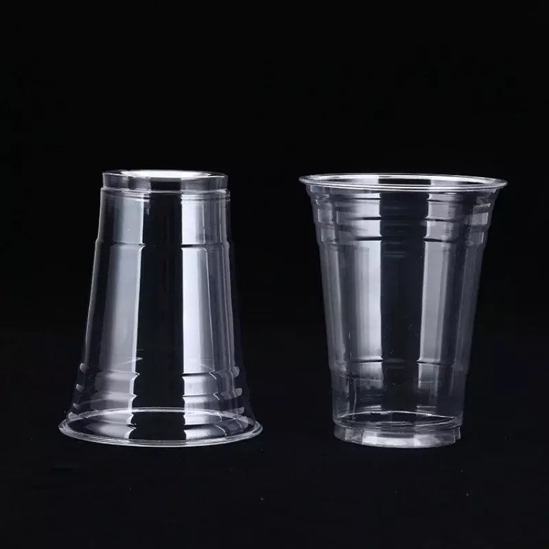 Индивидуальная продукция, одноразовая пластиковая чашка из ПЭТ с плоскими крышками, чашки с принтом на заказ для холодного кофе, смузи, содовой, коктай