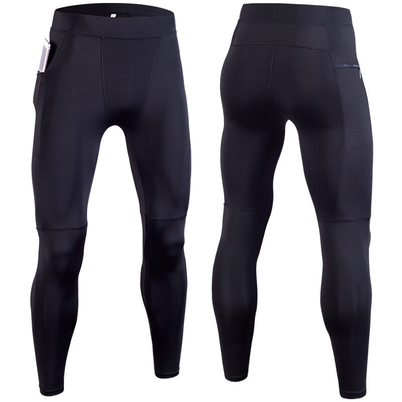 Pantalones deportivos de secado rápido para hombre, mallas negras para entrenamiento, correr, Yoga, Verano