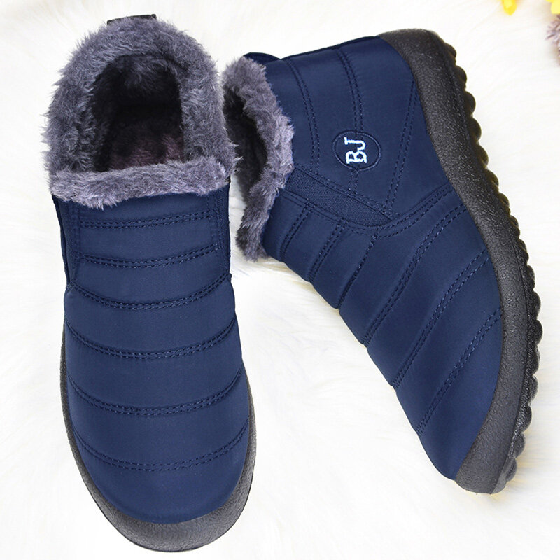 Bottines de neige légères pour femme, chaussures imperméables, noires, grandes tailles, collection hiver 2022