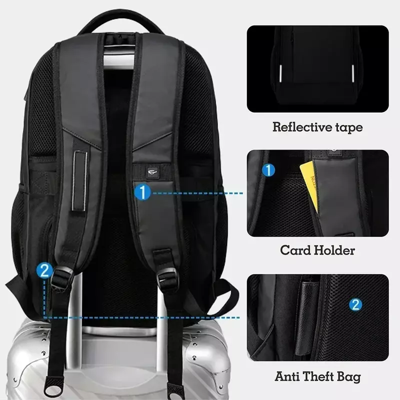 Sac à dos étanche antivol pour ordinateur portable pour homme, sac USB, grande capacité, sac à dos scolaire, sac à dos de voyage, mode