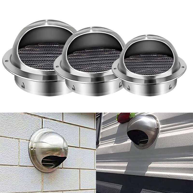 Practical Vent Cap For Wall Vents For Tumble Dryer Hose Hemispherical Hood Rainproof Stainless Steel Windproof