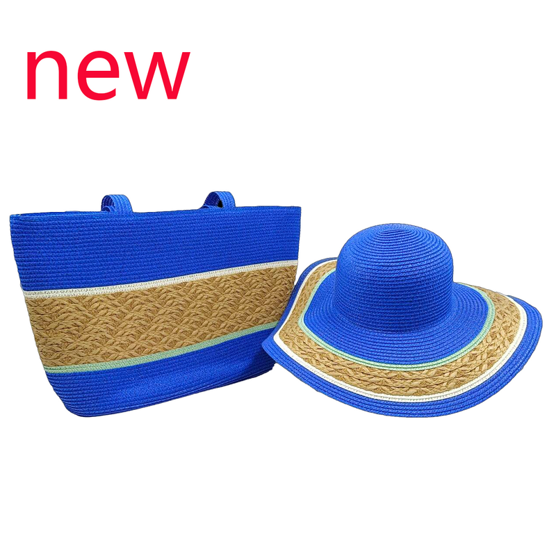 Летняя соломенная шляпа, сумка, комплект из двух предметов, сумка через плечо, красочная Солнцезащитная шляпа, дорожная уличная Пляжная бикини, соломенная шляпа, женская шляпа