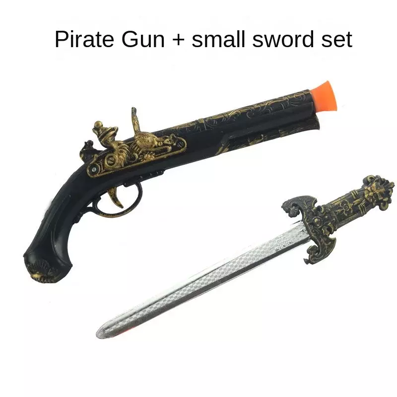 Children Pirate Role-playing Toys Plastic Weapon Equipment Props Pirate Guns Toy Sword Set Party Halloween Props Kids Gift