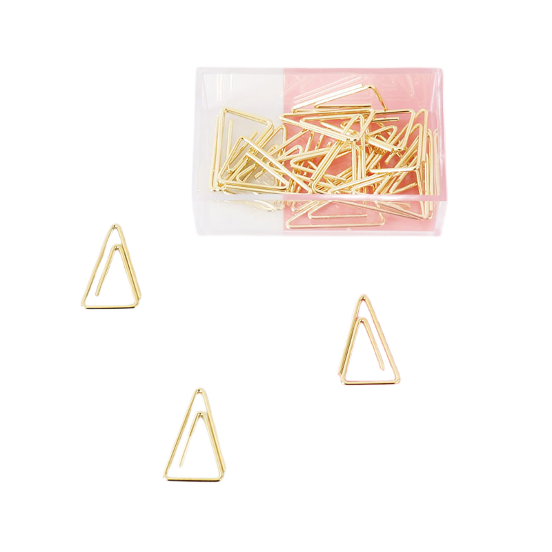 Gouden Driehoek Paperclip Metalen Pin Eenvoudige Modellering Schattige Briefpapier Papierklemmen Planner Clip Schattige Clip Paperclips Veel Clips Metaal