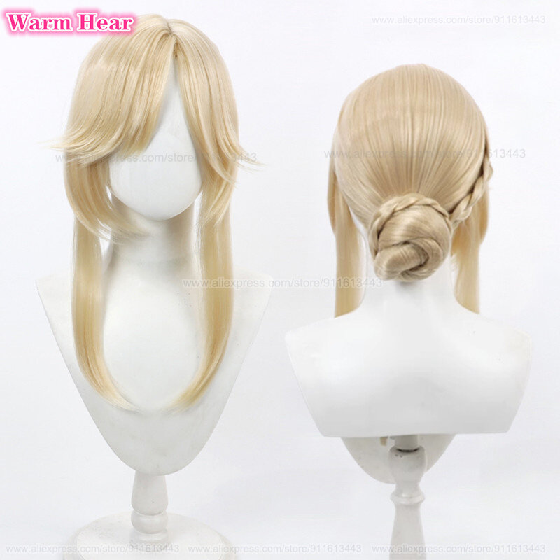 Wysokiej jakości Eddie Cosplay Wig Game Long 55cm Linen Gold Wig Heat Resistant Hair Halloween Cosplay Anime Party Wigs + A Wig Cap