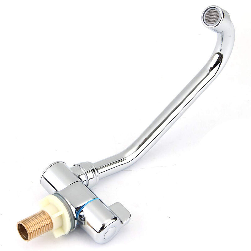 Foldable RV Faucet Rotating Single Handle Deck/Wall Mounted RV Kitchen Tap Copper Cold Water