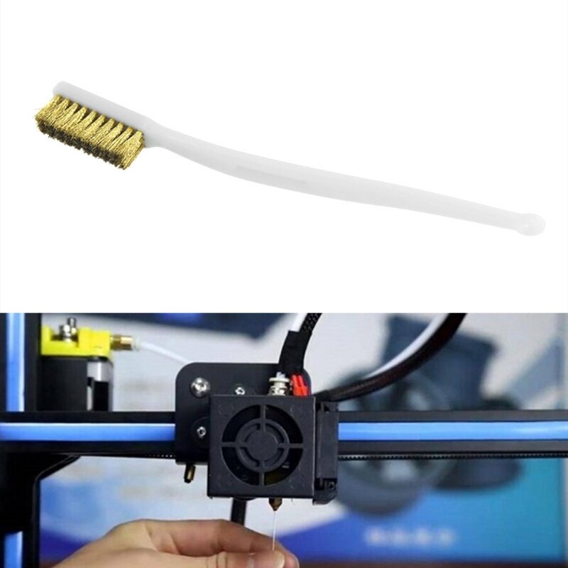 3D Printer Nozzle Cleaning Brush Dust Dirt Cleaner Anti Scratch Cleaning Tool for Cooper Wire Brush 6.9in D5QC