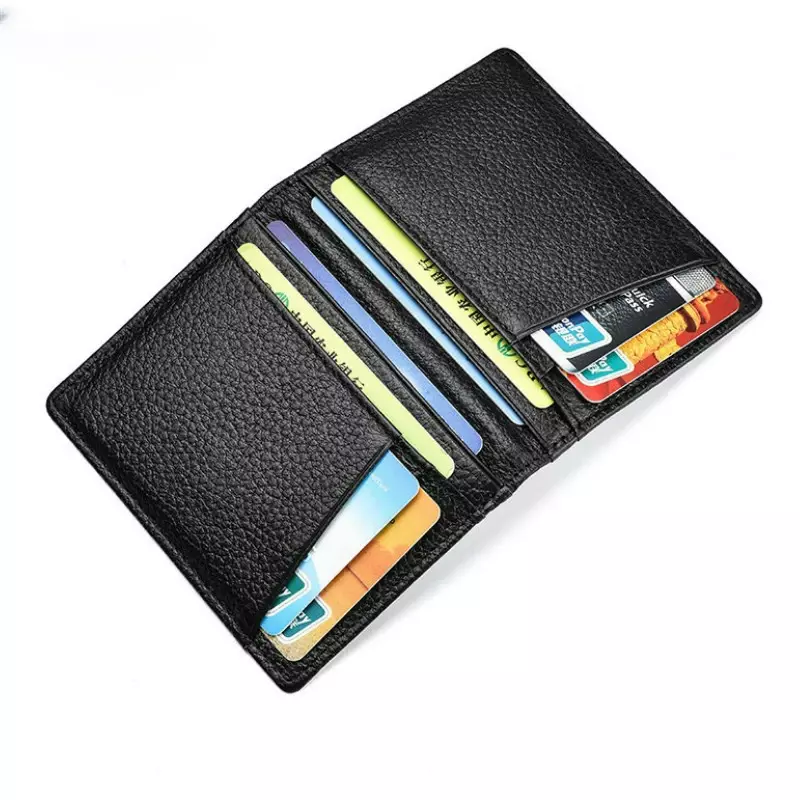 New Men's Wallet Soft Super Slim Wallet Genuine Leather Mini Credit Card Holders Wallet Thin Card Purse Small Bags for Women