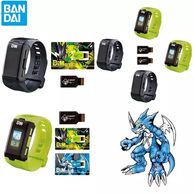 Bandai-reloj Digital con pantalla a Color para niños, pulsera Vital, tarjeta DIM, v-mon Pulsemon, Digimon Adventure, regalos