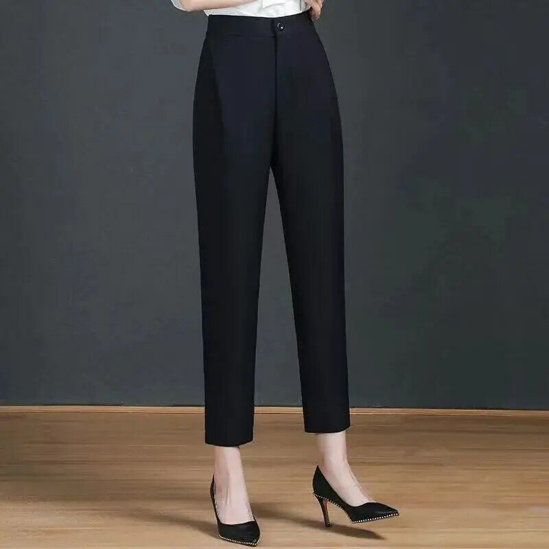 2023 nowe wiosenne jesienne koreańskie damskie luźne, solidne, proste spodnie, damskie spodnie luźny kombinezon Streetwear S06