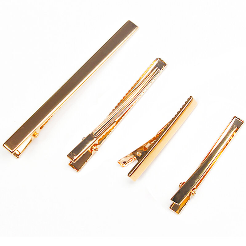 KC Gold Hair Clips para Fazer Jóias, DIY Jacaré Clamp, presilhas, Hairpin Base, Acessórios para Cabelo, 4.5 cm, 5 cm, 6 cm, 7 cm, 8cm, 20Pcs
