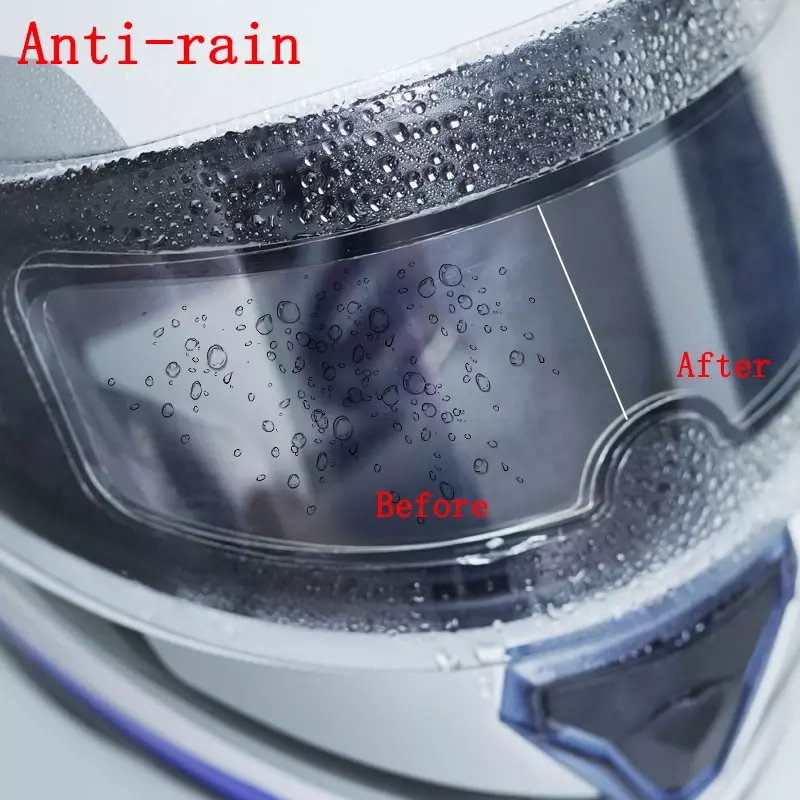 2 pezzi casco moto trasparente antipioggia e pellicola antiappannamento sicurezza guida durevole Nano rivestimento adesivo pellicola accessori per casco
