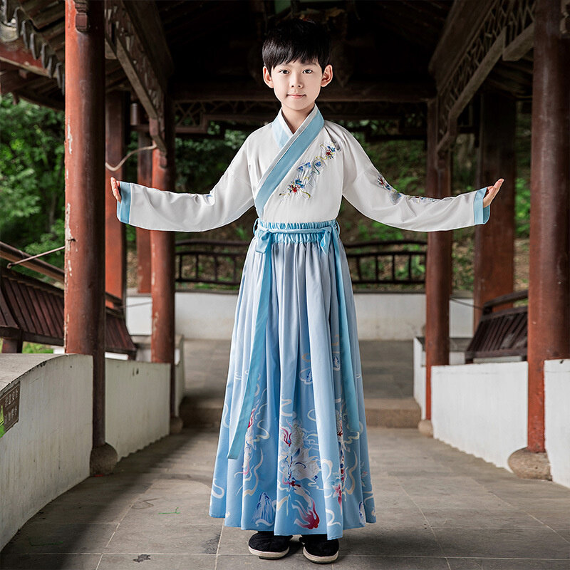 2022 New Hanfu Boys and Children's Ancient Clothes Summer Thin Guoxue Clothes Childrens High-end Chinese Style Tang Clothes