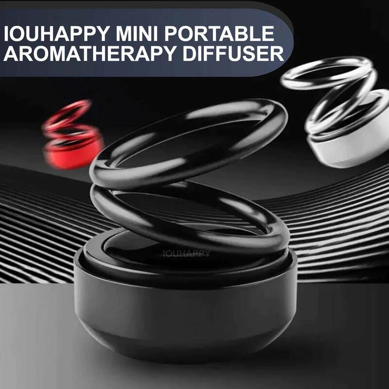 1pc tragbare kinetische Mini-Auto Lufter frischer solar betriebene Doppel ring rotierende Luftfilter Parfüm Duft Diffusor Dekoration