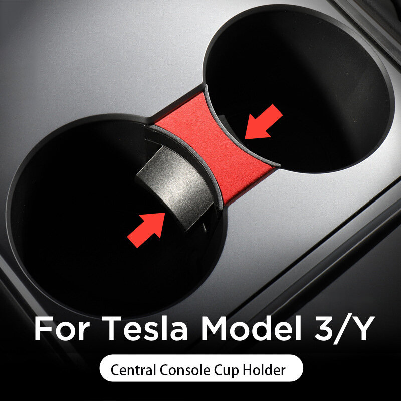 Suporte de Copa para Tesla Model 3 Y, Console Central Armrest Box, Limitador de Slot Slip Cup, Acessórios para Carro, 2021-2023