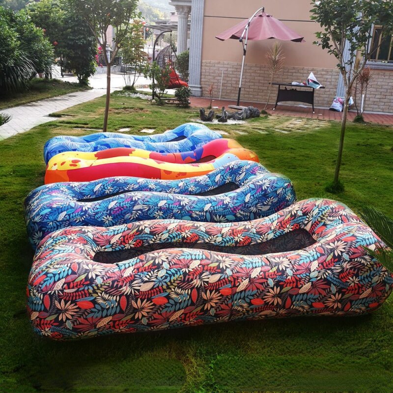 Uma segunda cama inflável preguiçoso sofá inflável ao ar livre rápido inflável macio